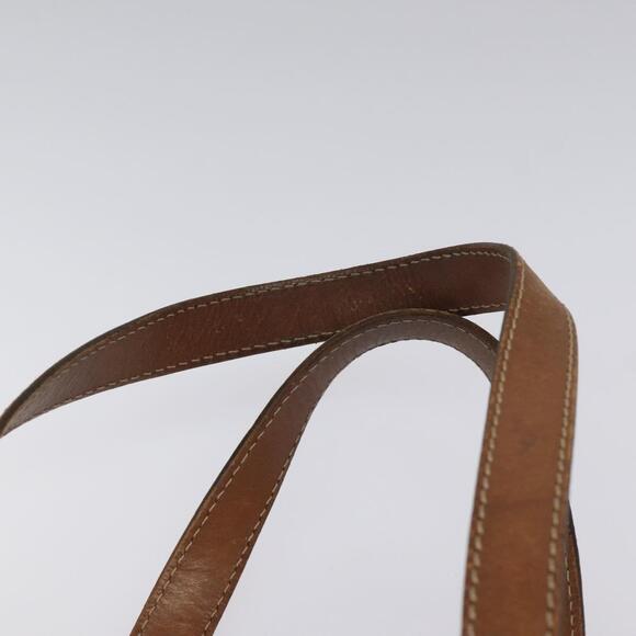 CELINE Macadam Canvas Hand Bag PVC Leather Brown Gold Auth 122273